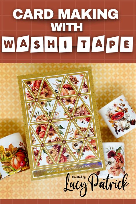 Check out my YouTube video, I create 6 cards using stunning washi tapes. Use LUCYPATRICK10 to receive 10% off any orders at The Washi Tape Shop https://www.thewashitapeshop.com?aff=1429 . On my YouTube channel I share my love of creating easy, quick, beautiful cards and giving lots of tips and ideas along the way. XOX Lucy #cardmaking #makingcards #handmadecard #handmadecards #birthdaycard #thankyoucard #birthdaycards #washitapes #washitape #washitapecards #washitapecard #washistape Using Washi Tape On Cards, Washi Tape Cards Ideas, Diy Washi Tape Cards, Tape Art Ideas, Card Design Ideas, Patchwork Cards, Tape Ideas, Washi Tape Cards, Card Making Ideas