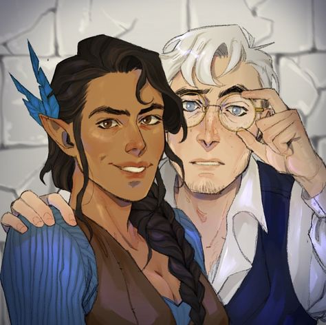 Monster And Human Couple Art, Percy X Vex'ahlia Fanart, Vexahlia Critical Role, Vex'alia Vox Machina, Vexhalia Critical Role, Percy And Vex'ahlia, Vox Machina Fan Art, Critical Role Percy, Critical Role Characters