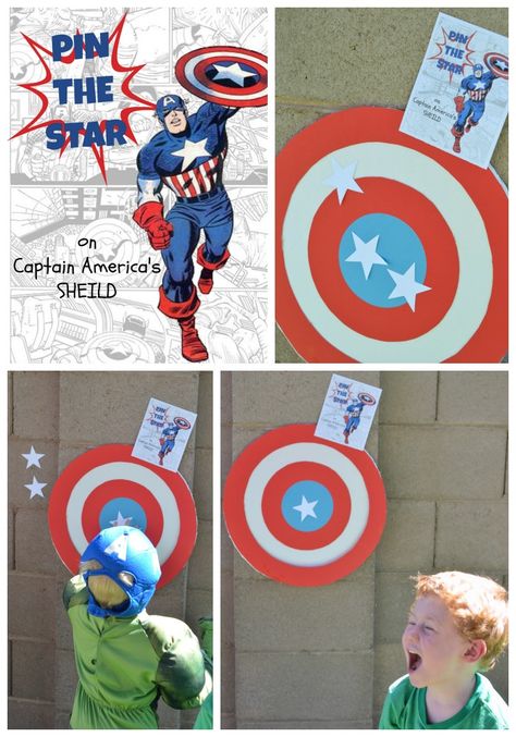 Eclectic Momsense | 4 FREE Superhero Printables and Party Games | http://eclecticmomsense.com Free Superhero Printables, Superhero Printables Free, Superhero First Birthday, Superhero Party Games, Superhero Printables, Captain America Party, Diy Superhero, Marvel Birthday Party, Marvel Party