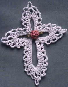 Maggie's Crochet · Lace Cross Free Pattern Crocheted Crosses, Crochet Crosses, Crocheted Cross, Crochet Figures, Crochet Bookmark Pattern, Crochet Angels, Crochet Bookmark, Crochet Thread, Crochet Bookmarks