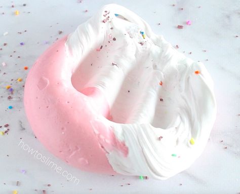 Baby Powder Slime, Fluffy Slime Recipe, Elmers Glue, How To Make Clouds, Borax Powder, 2 Ingredient Recipes, Slime Recipes, Baby Barbie, How To Make Frosting