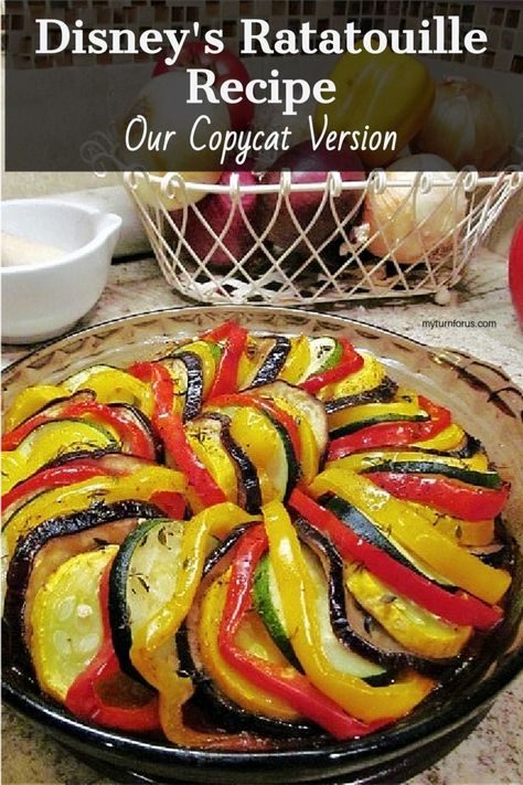 Disney’s ratatouille recipe is made similar to a Provençal Vegetable Tian. This is our version of the movie's ratatouille Disney dish. #DisneysRatatouilleRecipe #TianRataouillle #ProvencialVegetableTian #myturnforus #RatatouillleDisneyDish Vegetable Ratatouille, Vegetable Tian, Ratatouille Disney, Disney Dishes, Dinner Recipes Healthy Family, Crazy Kitchen, Ratatouille Recipe, Family Dinner Recipes, Quick Dinner Recipes