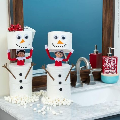 Elf On The Shelf Toilet, Funny Elf Ideas, Elf On The Shelf Return, Reindeer Toilet, Toilet Paper Trees, Elf Return Letter, Elf Return, Shelf Toilet, Elf Ideas Easy