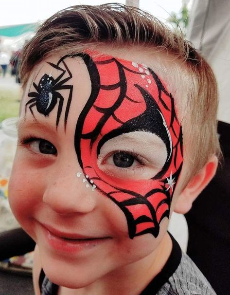 Pin by Kayla Passaro on Smudges | Face painting designs, Face painting, Kids face paint Easy Face Painting Halloween, Halloween Face Paint Ideas, Spider Man Face Paint, Kids Halloween Face, Easy Face Painting, Superhero Face Painting, Easy Halloween Face Painting, Easy Face Painting Designs, Festival Face Paint