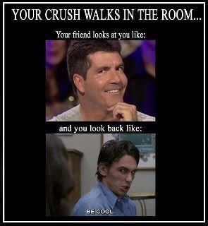 This so happens to my friends and I when either of our crushes walk by! #funny #friends #moments When Your Crush, Crush Memes, Friend Memes, E Mc2, Have A Laugh, Awkward Moments, Your Crush, Laughing So Hard, Really Funny Memes