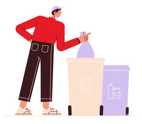 Bin Illustration, Waste Illustration, Recycling Illustration, Trash Sorting, Illustration Man, Waste Recycling, Pick Up Trash, Rubbish Bin, Household Waste