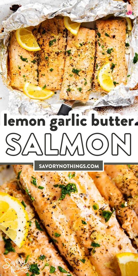 Salmon Recipes Low Carb, Lemon Garlic Butter Salmon, Quick Salmon Recipes, Salmon Recipes Oven, Salmon Recipes Baked, Quick Salmon, Best Fish Recipes, Salmon Recipes Baked Healthy, Salmon In Foil