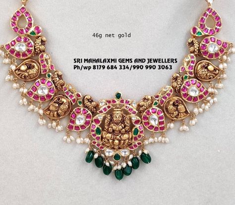 Light weight peacock kundan necklace designs photo Kundan Necklace Designs, Big Earrings Gold, Gold Jewelry Prom, Bridal Jewellery Inspiration, Temple Jewelry Necklace, Antique Necklaces Design, Fancy Jewelry Necklace, Jewellery Bridal, Jewellery Wedding