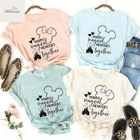 Making Magical Memories Together Shirt Family Trip 2023 - Etsy UK Mini Mouse Ears, Personalized Disney Shirts, Disney Tshirt, Disney Shorts, Disneyland Shirts, Magical Kingdom, Disney World Shirts, Sister Shirt, In Memory Of Dad