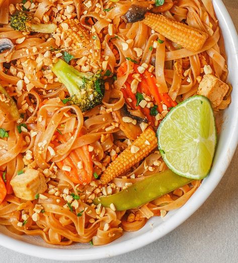 Veggie Pad Thai  — The Yummy Yenta Veg Pad Thai Noodles, Pad Thia, Veggie Pad Thai, Pad Thai Noodles, Support Local Business, Mango Salad, Vegan Eats, Rice Noodles, Vegan Cooking