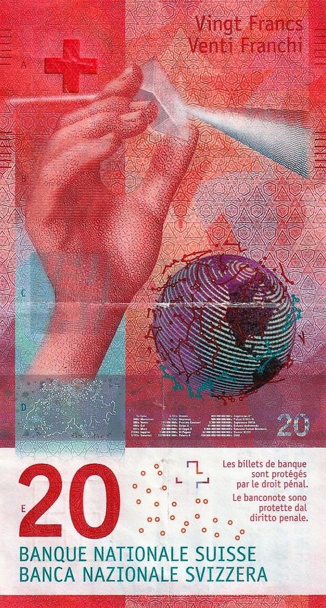 Switzerland - Twenty Francs Banknote, 2017. Swiss Franc, Swiss Bank, Young Johnny Depp, Art Gallery Wallpaper, Money And Happiness, Dollar Bill, Bank Notes, Switzerland, Finance