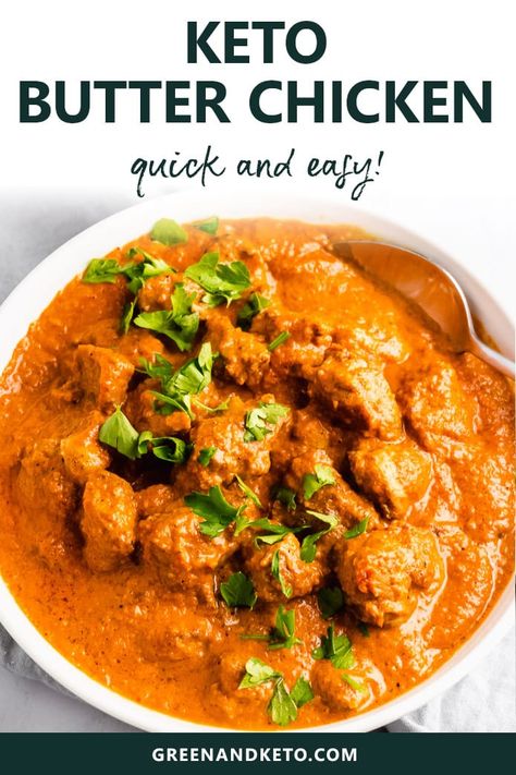 Keto Indian Food, Keto Butter Chicken, Keto Curry, Butter Chicken Recipe, Quick Chicken, Keto Cooking, Keto Meal Prep, Keto Recipes Dinner, Keto Chicken