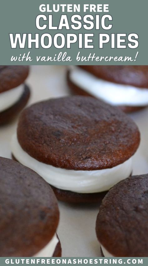 Gluten Free Whoopie Pies, Cookie Filling, Cookie Pies, Gluten Free Cookie, Whoopie Pie Recipe, Chocolate Whoopie Pies, Sandwich Cookie, Gluten Free Restaurants, Gluten Free Christmas