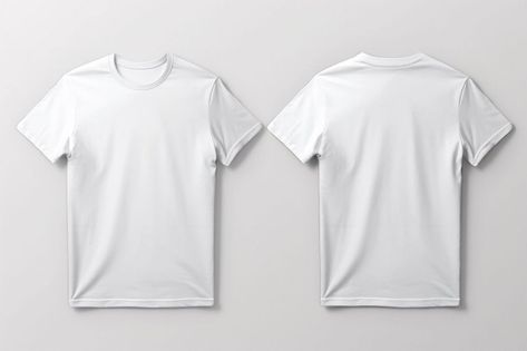 Plain White Tshirt Template, Mock Up T-shirt Free, T Shirt Mockup Front And Back, White Tshirt Mockup Front And Back, White Tshirt Front And Back, Tshirt Mockup Free Templates, White Tshirt Template, White Tshirt Design, Blank White T Shirt