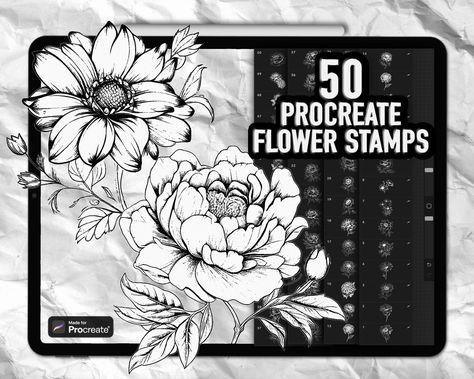 ✅⬆️CLICK THE LINK!!⬆️ Download these beautiful flower stamps and tattoo brushes to use in Procreate! #procreate #procreateflowers . #Flower_Brush_Procreate #Procreate_Tattoo_Brushes #Flowers_Chrysanthemums #Procreate_Flower Flower Brush Procreate, Procreate Tattoo Brushes, Flowers Chrysanthemums, Procreate Flower, Tattoo Stamps, Drawing Concepts, Tattoo Roses, Procreate Tattoo, Brush Tattoo