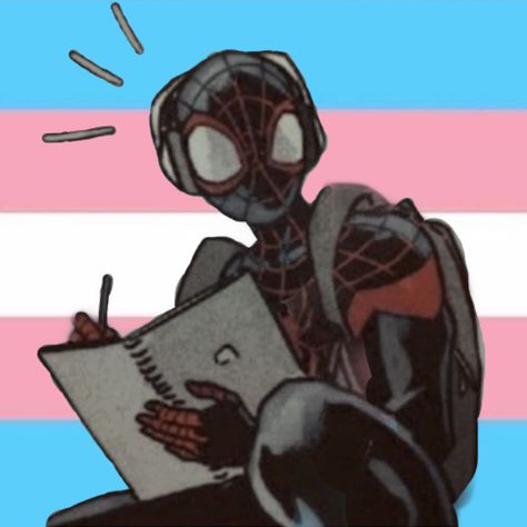 Trans Pfp, Miles Morales Spiderman, Trans Pride, Miles Morales, Spiderman, The Story