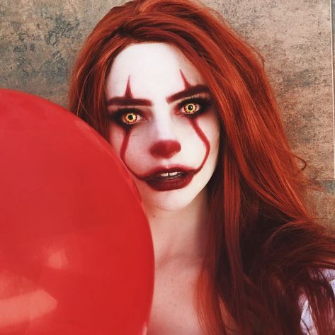 Pennywise make up test 🎈 I had so much fun doing this!! I can’t wait to get this cosplay ready and make many children float!!! 👁:… Pennywise Cosplay, Movie Makeup, Cosplay Contacts, Cute Couple Halloween Costumes, Wild Fire, Fancy Makeup, Sfx Makeup, Halloween Make Up, Up Halloween