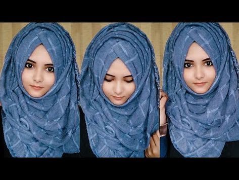 Easy layered hijab tutorial - YouTube How To Hijab Style, Layers Hijab Tutorial, Layered Hijab Tutorial, Layer Hijab Tutorial, Simple Hijab Tutorial Casual, Scarf Styles Hijab, Layered Hijab, Easy Hijab Tutorial, Different Hijab Styles