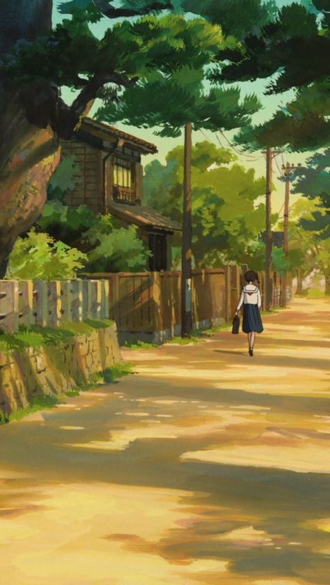 Ghibli Drawing, Ghibli Scenes, Happy Wallpapers, Artstyle Reference, From Up On Poppy Hill, Ghibli Wallpaper, Poppy Hill, Studio Ghilbi, Up On Poppy Hill