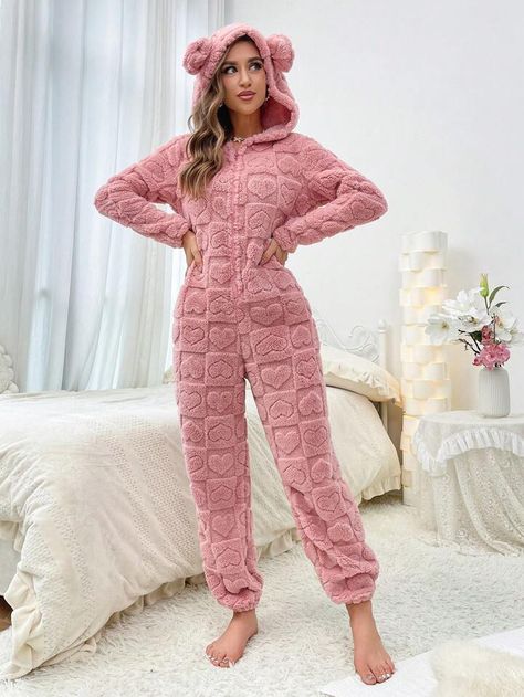 Lounge Jumpsuit, Winter Jumpsuit, Onesie Pajamas, Night Suit, Sleepwear & Loungewear, Look Casual, Outfit Casual, Sweatshirt Dress, Winter Looks