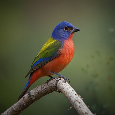 Perfect shot😍 The Painted Bunting The Painted Bunting, a vibrant avian marvel, flaunts an exquisite palette of colors unseen in most North American birds. Males sport a vivid mix of blue, green, and red, akin to a living watercolor masterpiece, while females boast a subtler green hue. Found predominantly in the southeastern United States during breeding season, these enchanting songsters captivate birdwatchers with their melodious calls and secretive nature. They favor dense shrubbery and wo... Watercolor Masterpiece, North American Birds, American Birds, Painted Bunting, Bird Photos, Colorful Bird, Red Birds, Bird Photo, Colorful Birds