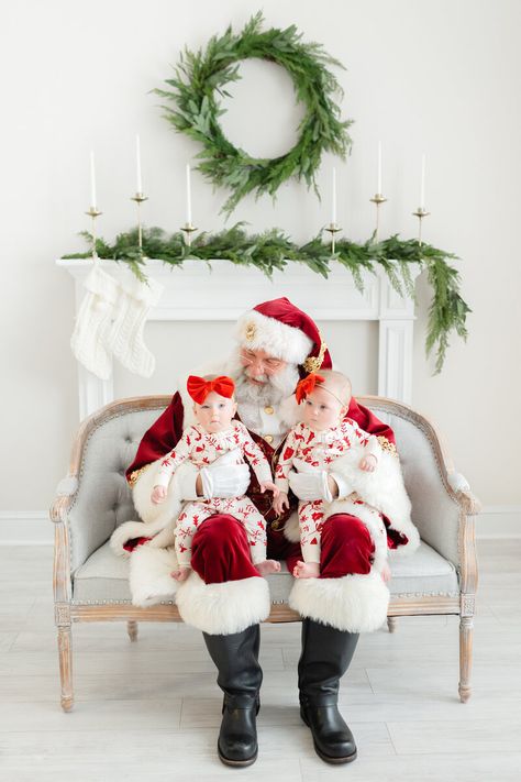 2023 Santa Photos Santa Sessions Minis, Christmas With Santa Photos, Cookies With Santa Photoshoot, Santa Claus Photoshoot Ideas, Christmas Santa Pictures, Christmas Pictures With Santa, Christmas Photo Op, Santa Claus Photography, Santa Backdrop