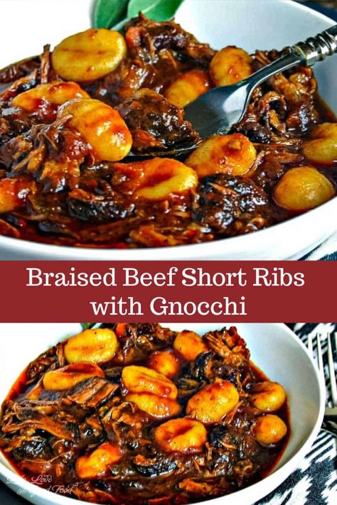 Braised Beef Short Ribs, Beef Short Rib Recipes, Short Ribs Recipe, Potato Gnocchi, Short Rib, Braised Short Ribs, Gnocchi Recipes, Braised Beef, Beef Short Ribs