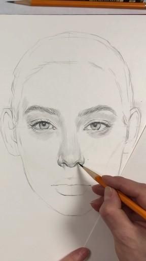 Pin on Amazing easy drawing ideas Drawing Before And After, How To Draw A Realistic Face Easy, Face Portrait Drawing Sketches Easy, Small Face Drawing, Art Tutorials Drawing Faces, Front Face Sketch, Face Study Sketch, Sketch Of Person, Simple Portrait Drawing