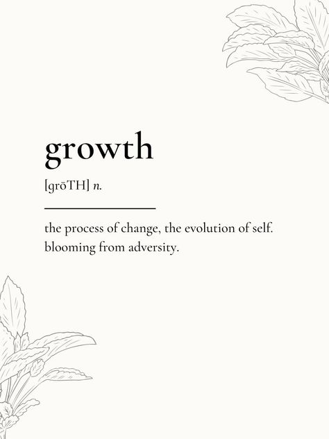 Growth Definition, Definition Quotes, Unique Words Definitions, Encouraging Words, Vision Board Affirmations, Vie Motivation, Word Definitions, Positive Self Affirmations, Grow Together