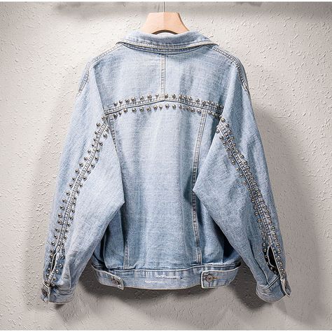 Ropa Upcycling, Short Paragraph, Studded Denim Jacket, Denim Jacket Short, Retro Coat, Cheap Jacket, Heavy Work, Studded Denim, Custom Denim