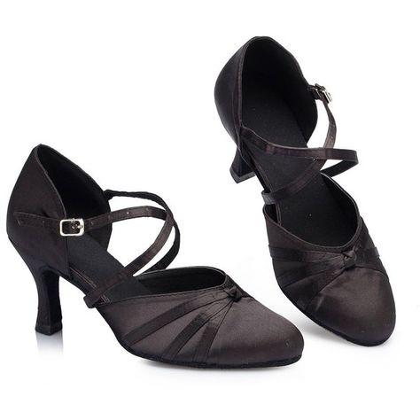 Minishion Women's Ribbon Knot Satin Ankle Wrap Latin Dance Shoes ($35) ❤ liked on Polyvore featuring shoes, ankle strap shoes, ribbon shoes, ballerina shoes, wide shoes and wide ankle strap shoes Ribbon Shoes, Latin Shoes, Dance Heels, Ballroom Dance Shoes, Plastic Heels, Latin Dance Shoes, Party Pumps, Latin Ballroom, Modern Shoes