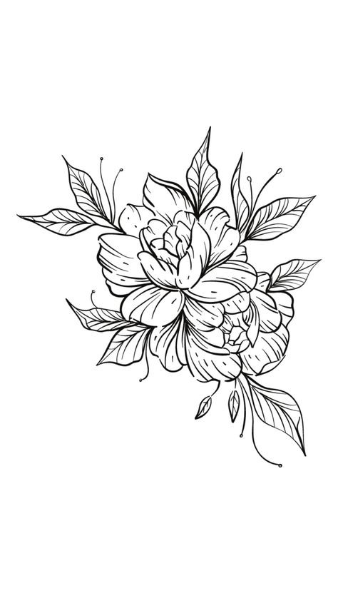 Digital Stamps Free, Printable Flower Coloring Pages, Finger Tats, Flower Printable, Flower Coloring Pages, Botanical Drawings, Digital Stamps, Colouring Pages, Printable Coloring Pages