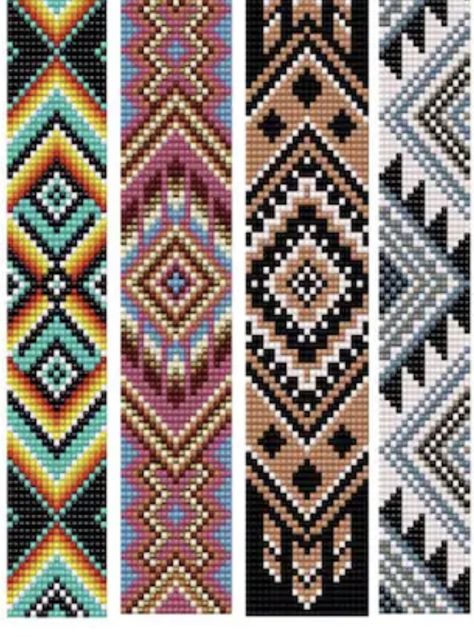 Native American Beadwork Patterns Loom, Loom Beading Patterns Free Native Americans, Free Native Beading Patterns, Bead Designs Pattern, Bead Loom Patterns Beginner, Bead Loom Bracelets Patterns, Seed Bead Bracelet Patterns, Native American Beadwork Patterns, Seed Bead Jewelry Patterns