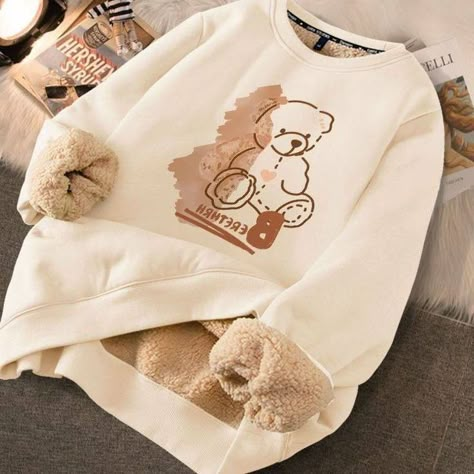 Winter Sweatshirts Women, Clothes For Teenagers, Winter Wear Women, Sweatshirt Y2k, Oversize Sweatshirt, Hoodie Cozy, Sweater Oversize, A Teddy Bear, Ladies Clothing