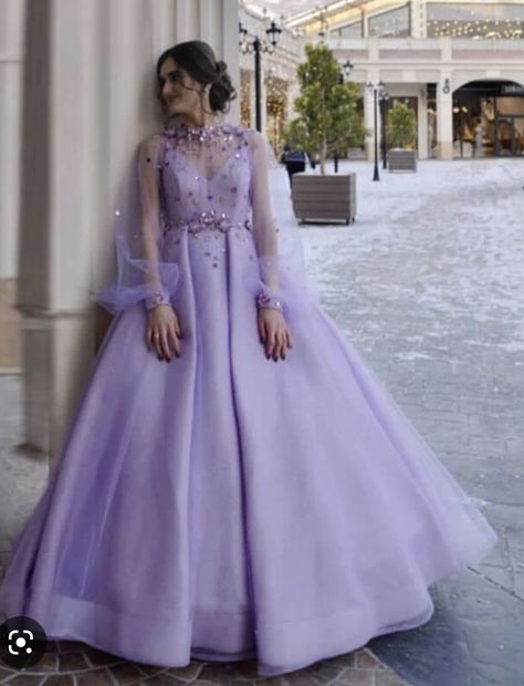 Light Purple Ball Gown, Light Purple Wedding Dress, Dresses With Embroidery, Lavender Wedding Dress, Light Purple Wedding, Wedding Dresses Long Sleeves, Purple Ball Gown, Dresses Long Sleeves, Wedding Couture