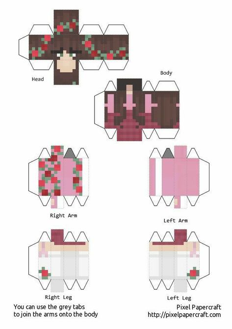 Papercraft Minecraft Skin, Minecraft Diy Crafts, Minecraft Templates, Minecraft Printables, Free Printable Paper Dolls, Paper Cube, Hannah Rose, Diy Minecraft, Skin Minecraft