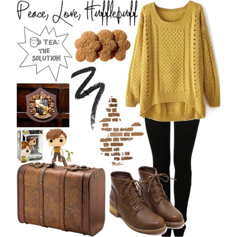 Hufflepuff Inspired Outfits, Leggings And Cardigan Outfit, Hufflepuff Outfit, Cardigan Outfits, Harry Potter Universal, Mm6 Maison Margiela, Fantasy Clothing, Comfy Casual, Comfy Outfits