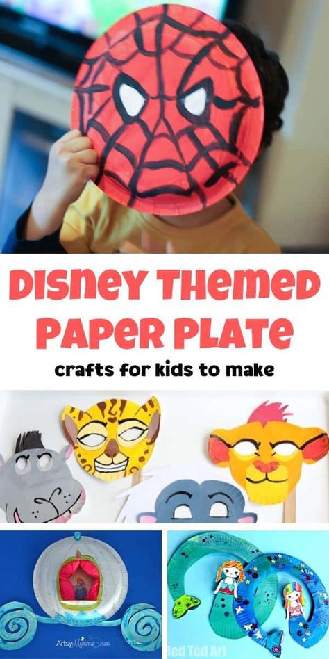 A fun selection of Disney themed paper plate crafts for kids to make. From Mickey and Minnie Masks to Cinderella's carriage. Disney Art Activities, Plate Crafts For Kids, Disney Crafts For Kids, Cinderella's Carriage, Circus Crafts, Disney Activities, Movie Crafts, Paper Plate Crafts For Kids, Tema Disney