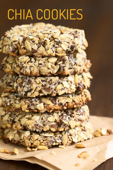 Your hunt for the perfect snack ends here! These chia cookies are easy to make and packed with superfood nutrition.  Go to the link, and check out our blog post recipe on how to make these delicious, healthy cookies.  #snackideas #snack #snackshealthy #easysnackrecipes #chiaseeds #healthyrecipes #easysnacks #recipeseasy #superfoodrecipes #organicrecipes #organicfood #cookies #recipes #foodrecipes #foodblog #chiaseedrecipes #cookiesrecipeseasy #cookiesrecipes #easyrecipes #snacks #healthy Chia Cookies, Glutenfri Baking, Snack Sani, Chia Recipe, Idee Pasto Sano, Breakfast Cookies, Easy Cookie Recipes, Healthy Cookies, Vegan Cookies