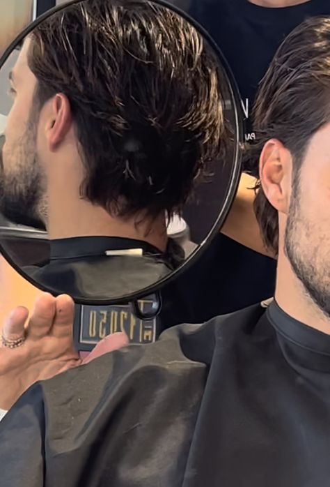 Medium Long Hair Men Straight, Pull Back Hairstyles Men, Men’s Hair Low Fade, Mens Haircut Back View, Long Hair Long Beard, Pushed Back Hair Men, Men’s Long Haircuts, Messy Slick Back Hair Men, Men Long Hair Styles