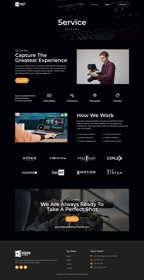 Vigraph - Videography Studio Elementor Template Kit