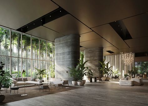 Sala Yoga, Brickell Miami, Tropical Resort, Lobby Design, Architecture Firm, Architect Design, Interior Design Firms, Interior Design Projects, 인테리어 디자인