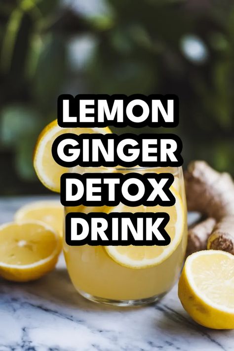 A photo of a  Lemon Ginger Detox Drink a Detox meals Detoxing Meals, Detox Night Drink, Detox Body Naturally, Ginger Detox Drink, Lemon Ginger Detox Water, Meals With Recipes, Healthy Detox Soup, Healthy Eating Routine, Detox Colon Cleanse