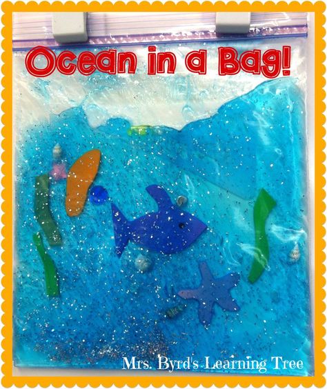 Fun and easy craft to go with an ocean unit.  Perfect for little learners in pre-K, kindergarten, or first grade !  (Mrs. Byrd's Learning Tree) Art Kindergarten, Ocean Theme Preschool, Ocean Habitat, Ocean Projects, Ocean Unit, K Crafts, Ocean Activities, Summer Preschool, Sea Crafts