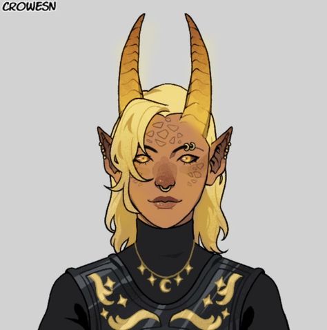 Dnd Yellow, Yellow Tiefling, Humanoid Dragon, Dragon Names, D D Character Ideas, Art Folder, Demon Art, Dungeons And Dragons Characters, Dnd Art