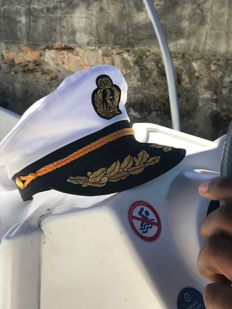 #boat #boattrip #anniversary #captain #aesthetic Captain Aesthetic Sea, Boat License Aesthetic, Boat Captain Aesthetic, Sea Captain Aesthetic, Ship Captain Aesthetic, Captain Aesthetic, Captain Of The Ship, Sailor Aesthetic, Navy Pilot