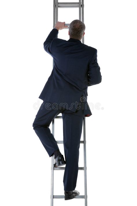 Photo about Rear view of a businessman wearing a blue suit climbing a ladder isolated on a white background. Image of ladder, businessman, person - 8490148 Ladder Art, Man In Suit, Ap Drawing, Anatomy Bones, Climbing Ladder, Cuban Art, Pink Background Images, Human Reference, Shadow Pictures