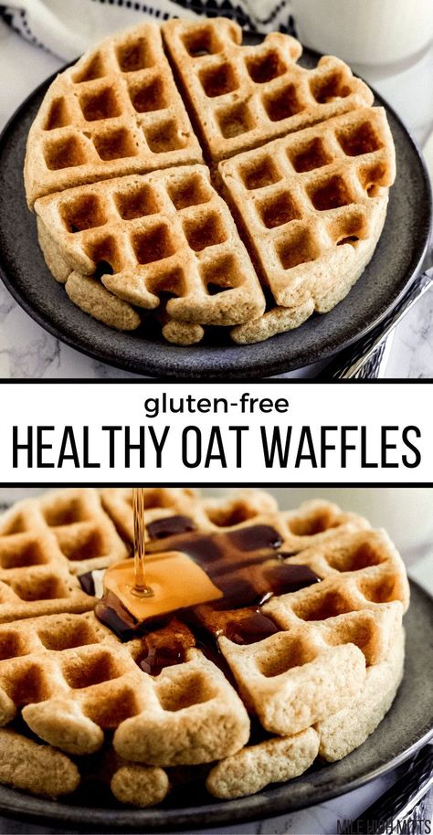 Pancake Waffles, Healthy Waffle Recipe, Gf Waffles, Greek Yogurt Waffles, Oat Waffles, Gf Pancakes, Waffle Recipe Healthy, Oatmeal Waffles, Oat Flour Recipes