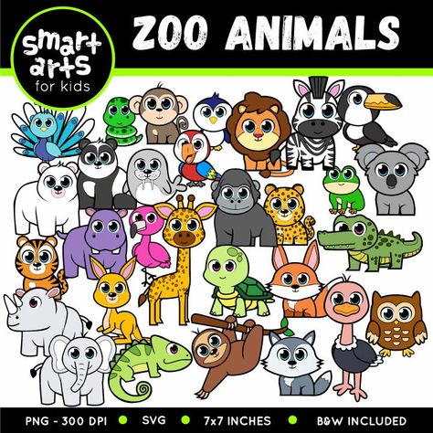 Cartoon Zoo Animals, Clip Art Freebies, Wreath Clip Art, Owl Clip Art, Clip Art Png, Smart Art, Personalized Stamps, Clip Arts, Clip Art Vintage