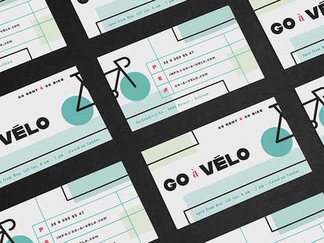 Go-à-Vélo by Veerle Pieters on Dribbble Brand Moodboard, Name Card Design, Business Card Inspiration, Web Design Studio, Business Cards Creative, Hidden Treasures, Business Card Design, Creative Business, Logo Branding